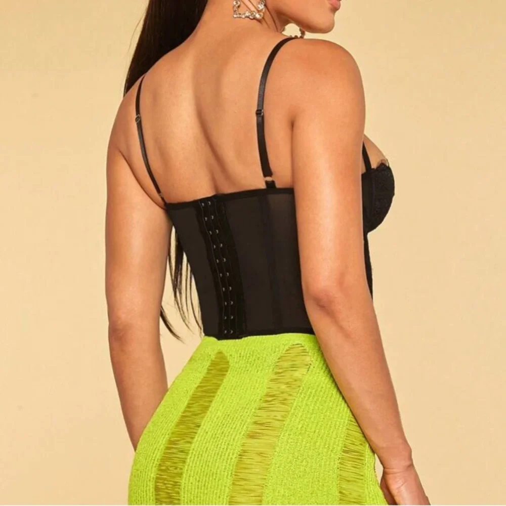 Luxe lace bustier corset cami crop top - Picture 7 of 16